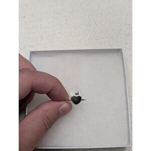 Dainty Heart Ring in Black Tourmaline